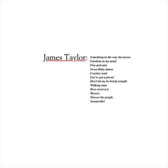 "Greatest Hits" by James Taylor "Greatest Hits" by James Taylor